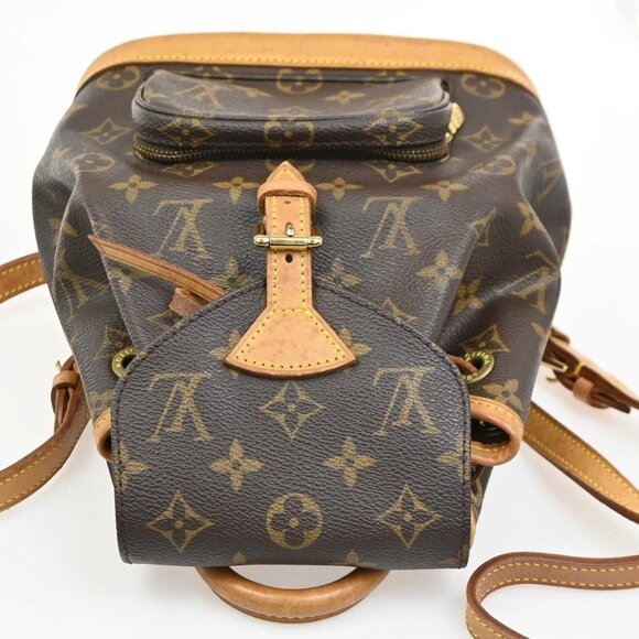 authentic louis vuitton montsouris mini backpack monogram m51137 LOUIS VUITTON Mini Montsouris Backpack Bag Monogram Leather Brown M51137  99KC274